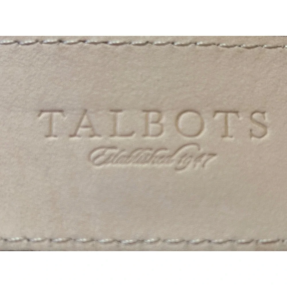 Talbots Womens Genuine Leather Belt Crocodile Embossed Brass Buckle L‎ EUC